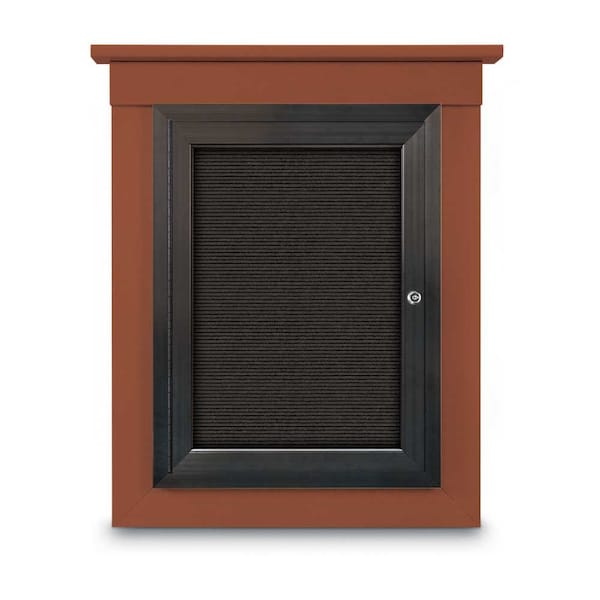 Sliding Glass Enclosed Letterboard, 72"x4, UV9008ACS-BRONZE-WHITE